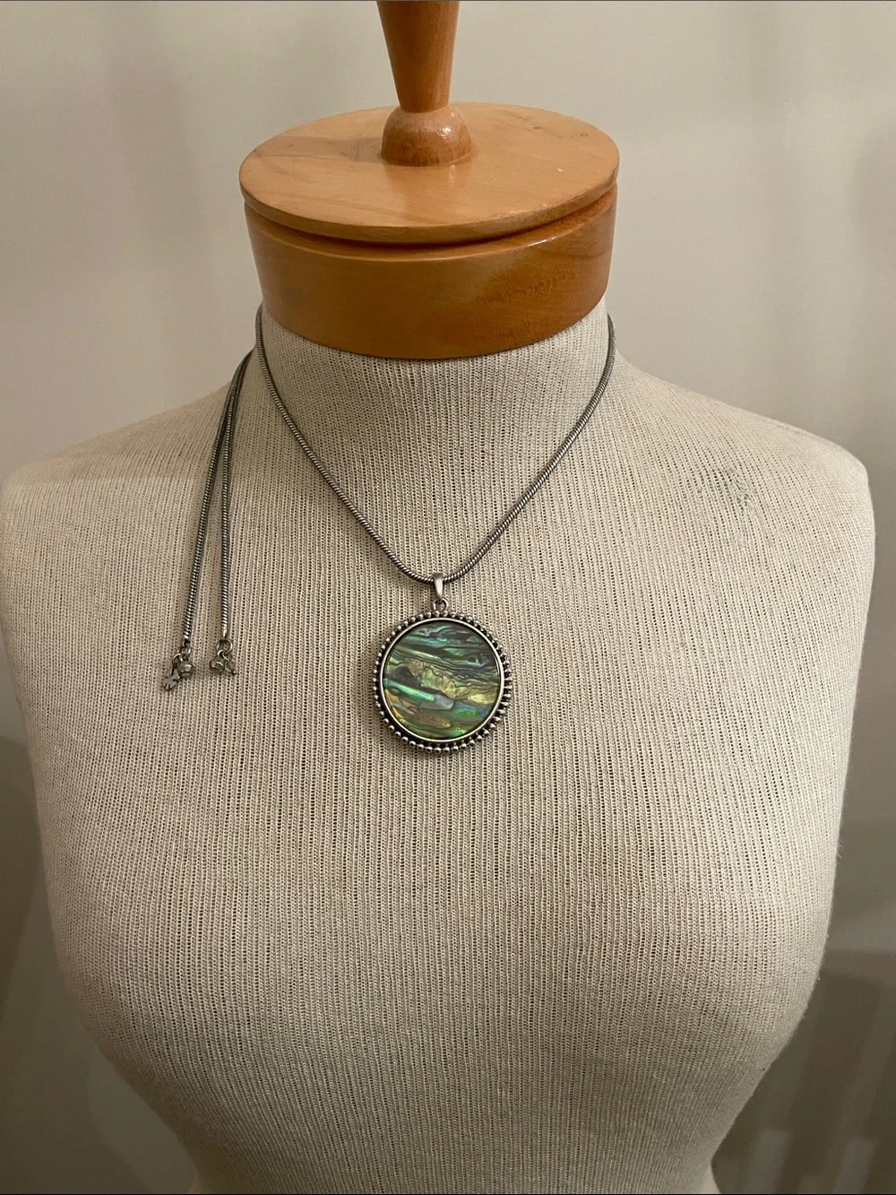 Lucky Brand Abalone Pendant Necklace Featuring an Iridescent Abalone Pendant